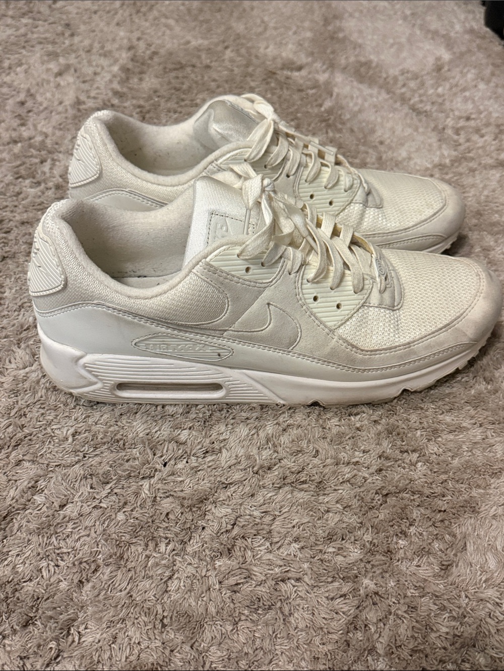 Nike Men’s Air Max 90 Casual Sneakers - White/Cream (size U.S. 13)